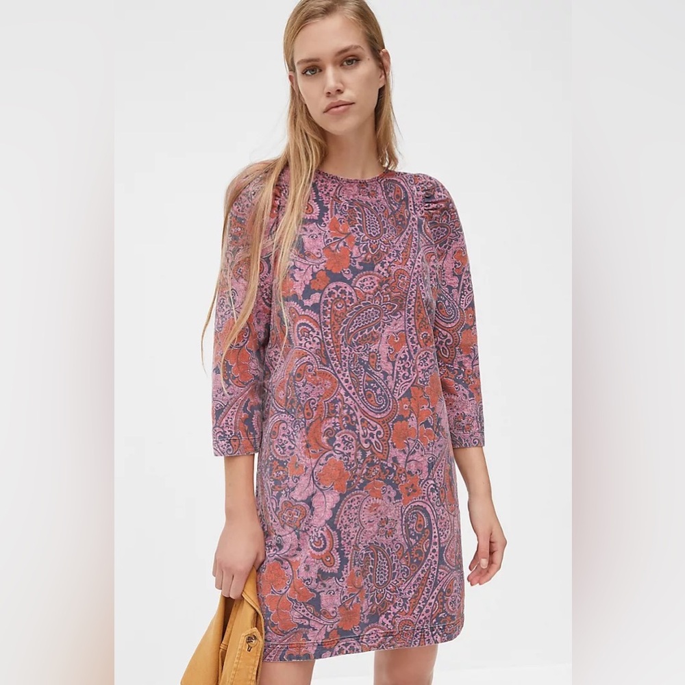 Anthropologie Corduroy Paisley Dress - Perfect for Fall 🍁🍃🍂